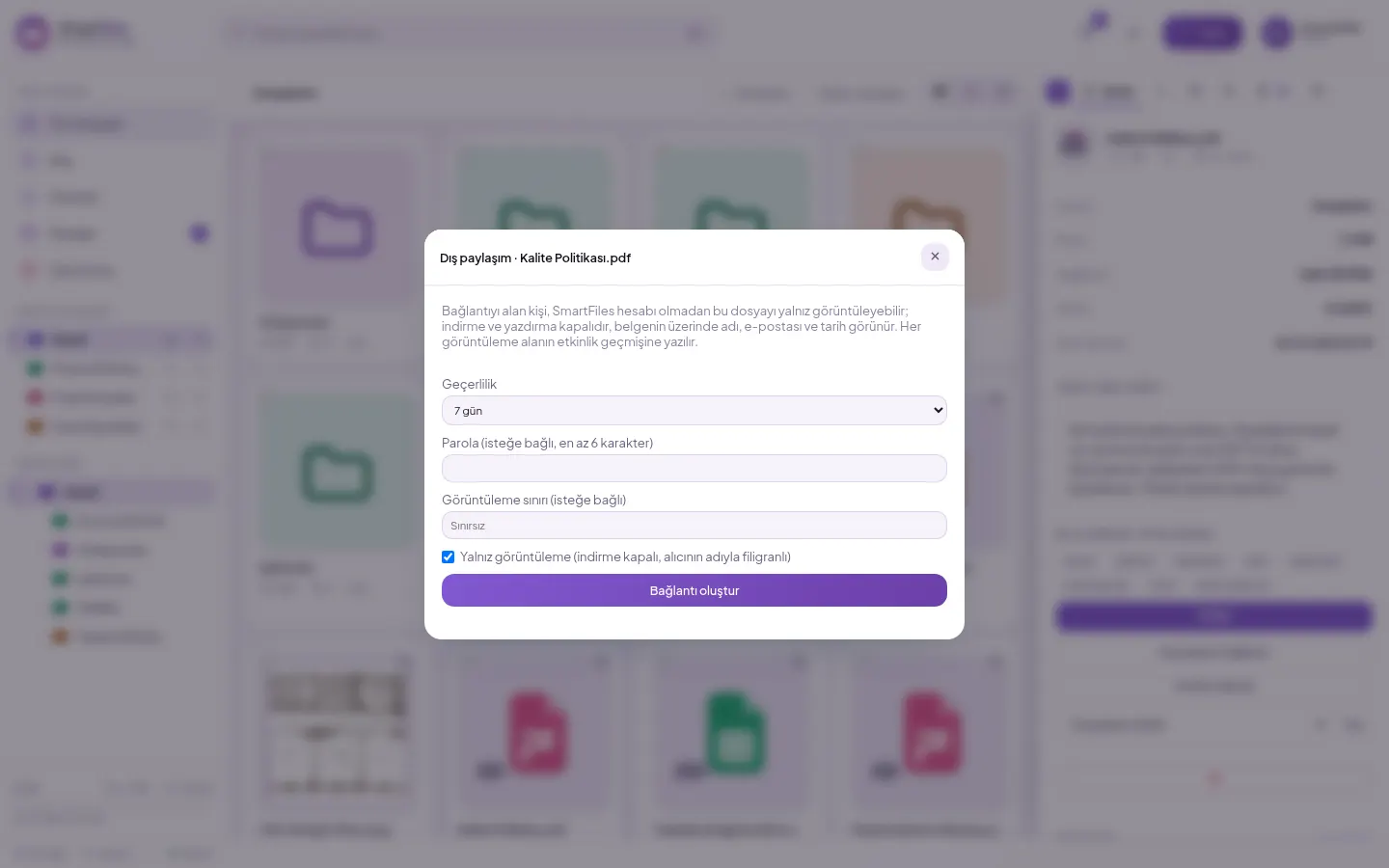 View-only option in external sharing window
