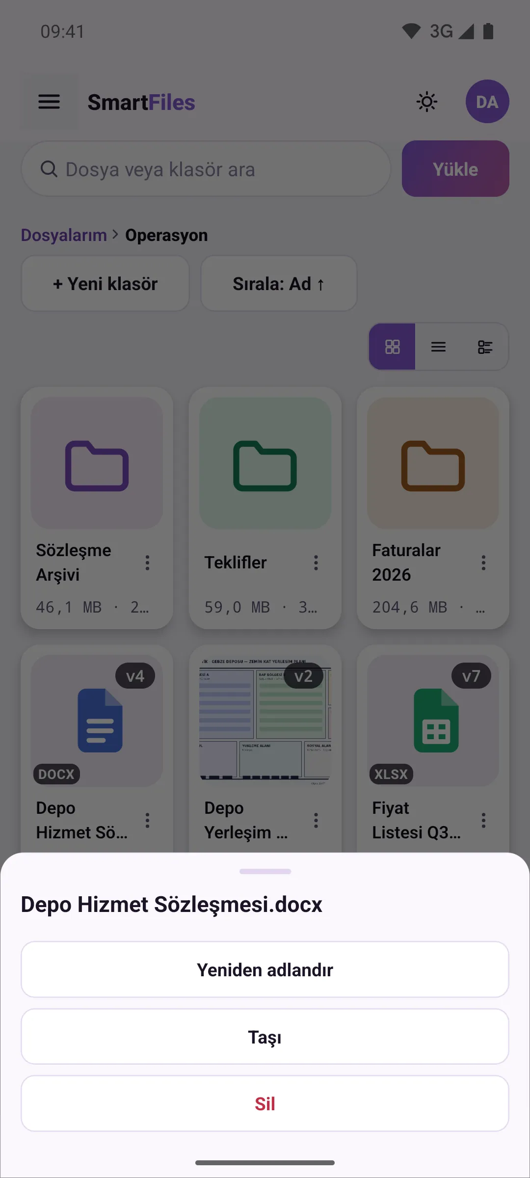 Other actions window