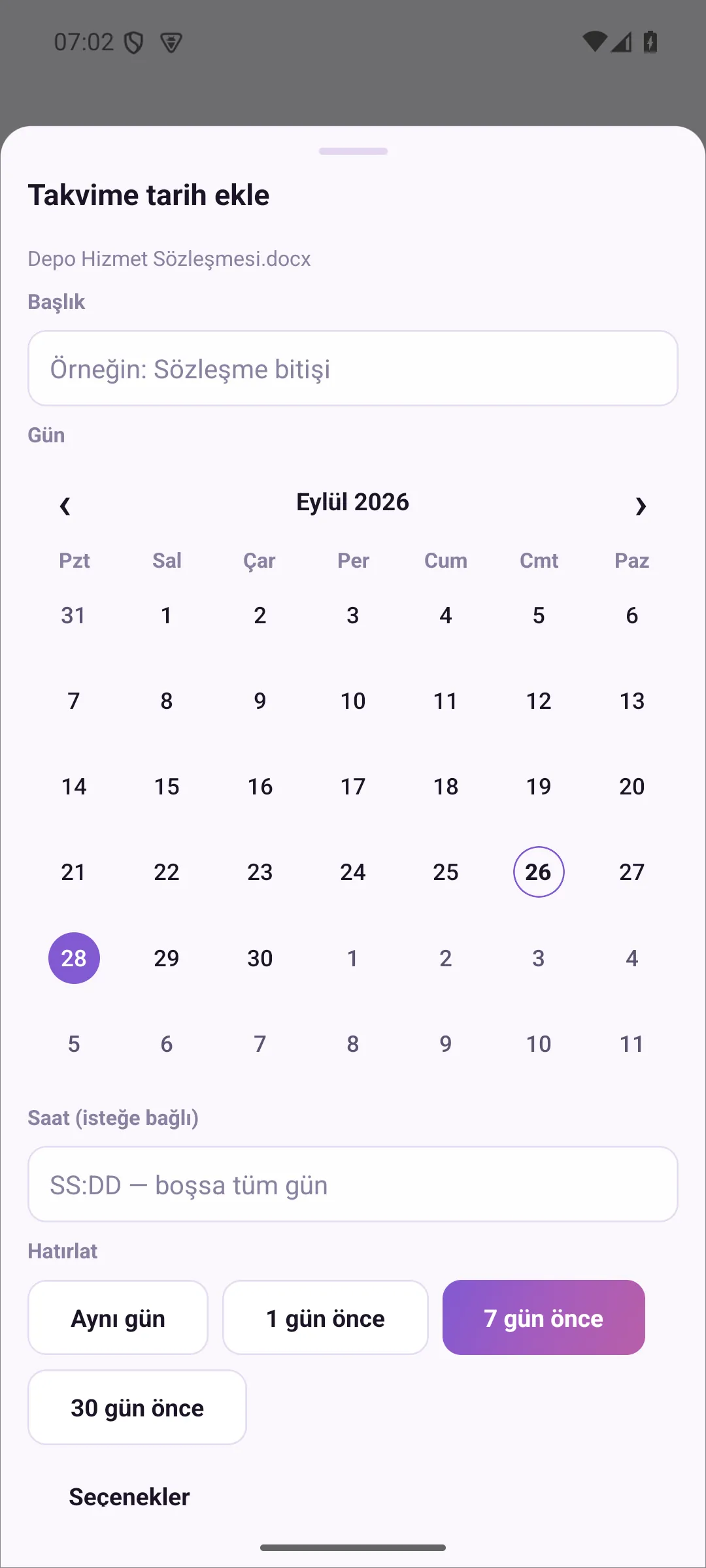 Add date to calendar form