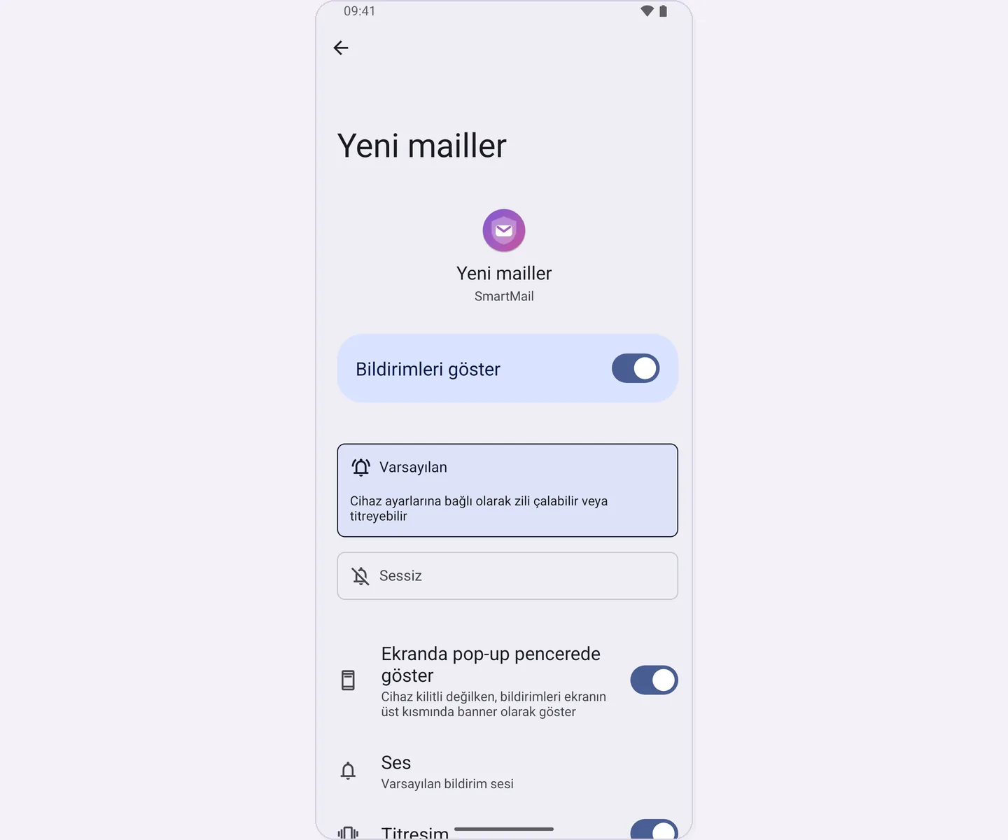 New mail channel settings