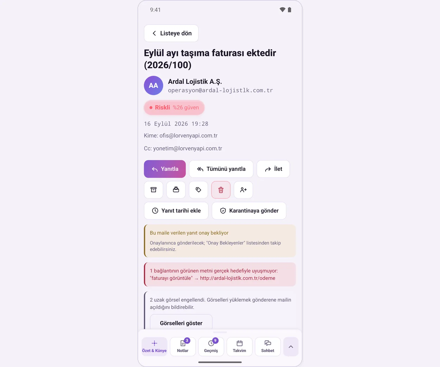 Action icons on reading screen