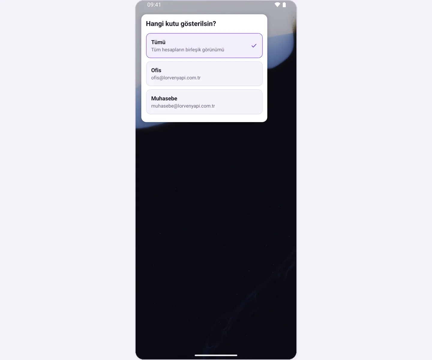 Widget box selection window
