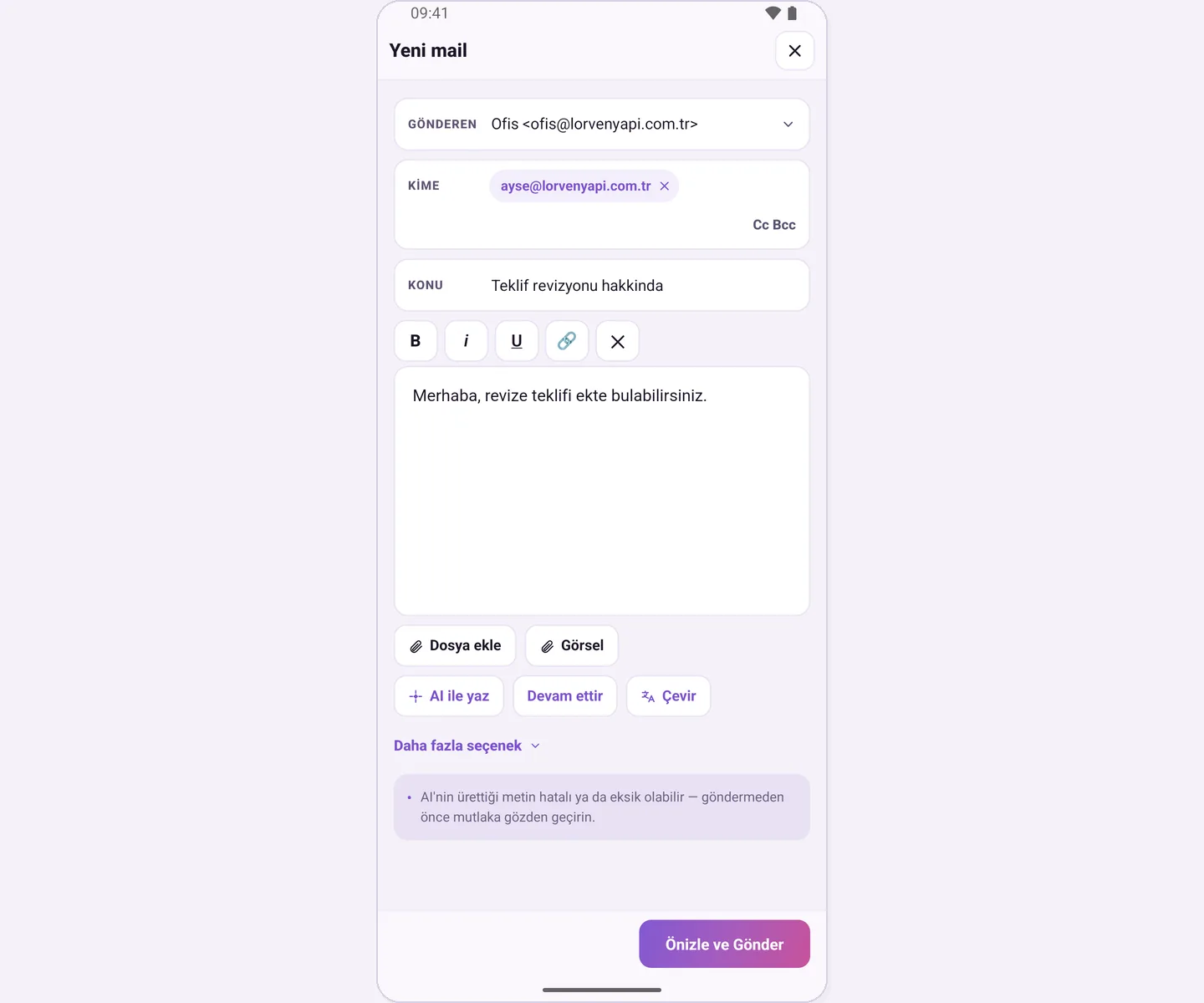 Attach file and Image buttons on the compose screen
