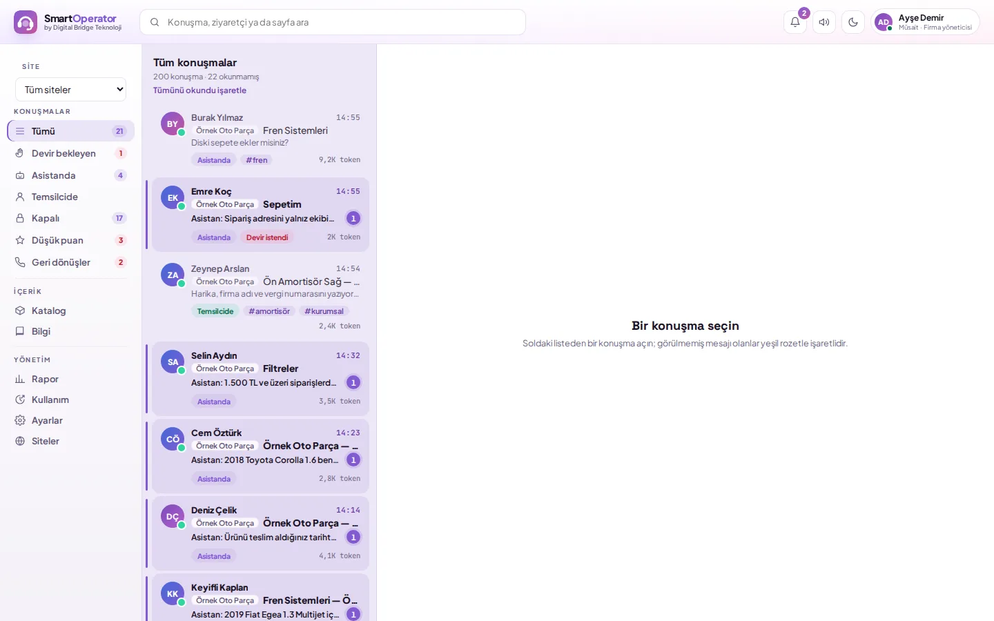 Logging into the dashboard (with demo data)