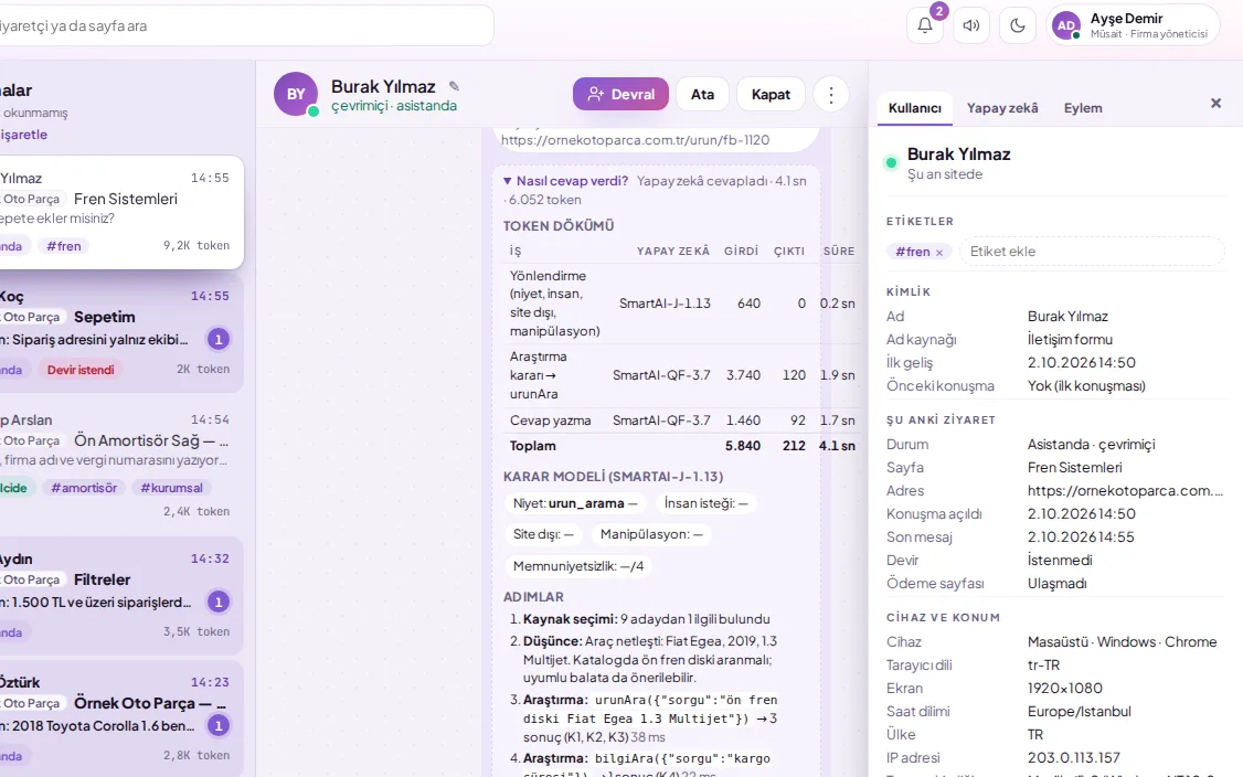 Reading the AI trace (with demo data)