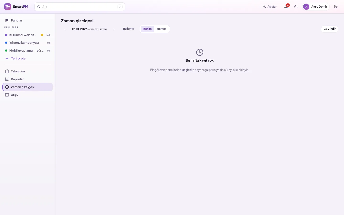 demo screen (with demo data)