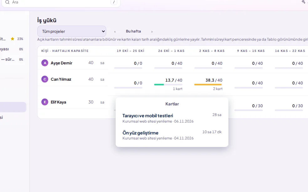 demo screen (with demo data)