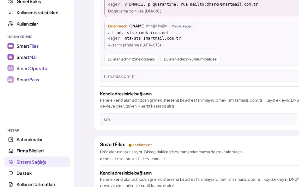 “Connect with your own address” section (shown with demo data)