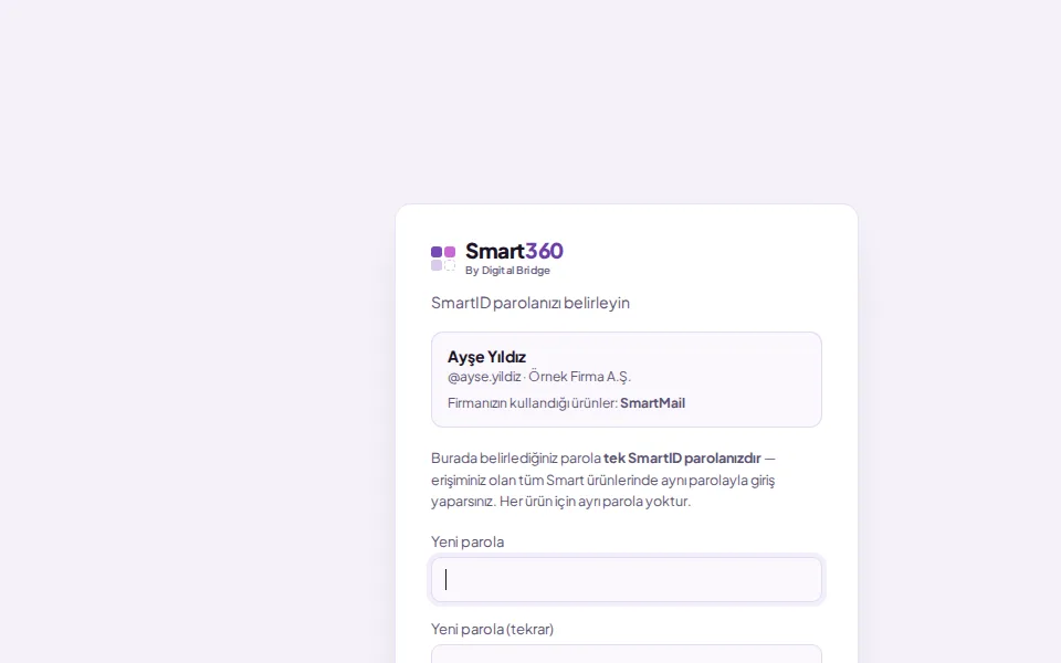 Password-setup screen (shown with demo data)